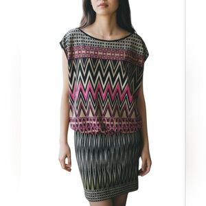 London Times Art Deco Print Stretch Dress